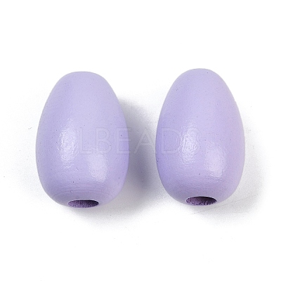 Spray Painted Wood European Beads WOOD-F017-10D-1