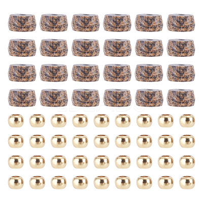 50Pcs Natural Picture Jasper Beads G-TAD0001-12-1