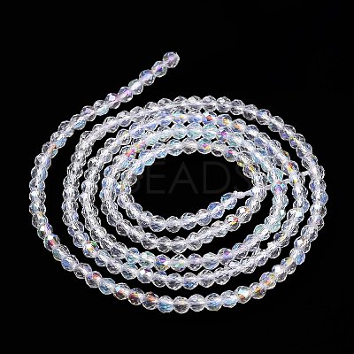 Electroplate Glass Beads Strands GLAA-H021-01A-AB01-1