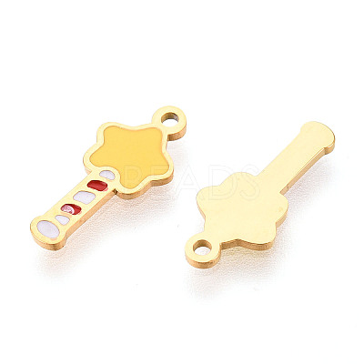 304 Stainless Steel Enamel Charms STAS-T065-55G-02-1