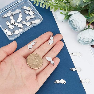 20Pcs 201 Stainless Steel Kitten Pendants STAS-UN0035-50-1