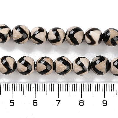 Natural Tibetan Wave Pattern dZi Agate Beads Strands G-B084-A02-02-1