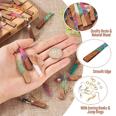 DIY Trapezoid Dangle Earrings Making Kit DIY-TA0009-05-1