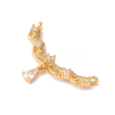 Brass Micro Pave Clear Cubic Zirconia Pendants KK-M294-21G-1