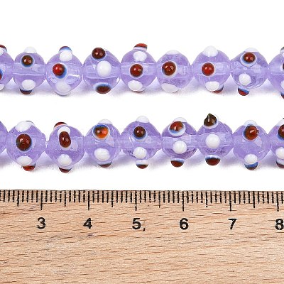 Handmade Bumpy Lampwork Beads Strands LA-CBA05D6-01-11-1