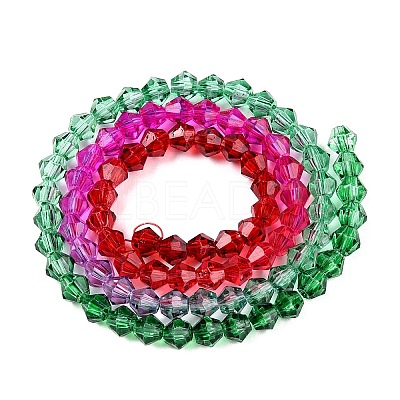 Gradient Color Baking Paint Glass Bead Strands X-DGLA-A039-T6mm-A010-1