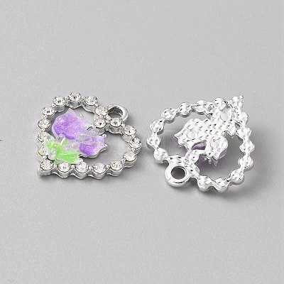 Platinum Alloy Rhinestone Pendants FIND-TAC0008-69P-10-1