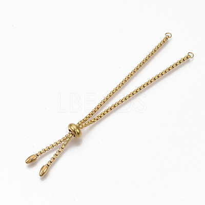 PVD Vacuum Plating Adjustable 304 Stainless Steel Slider Bracelets Making STAS-T050-030G-1
