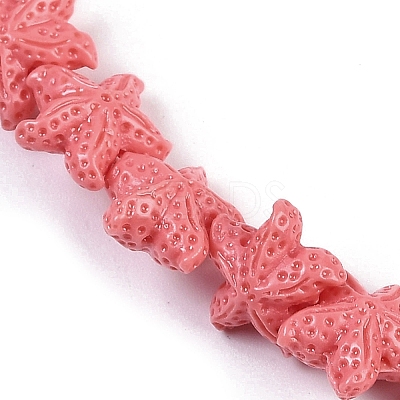 Synthetic Coral Dyed Carved Beads Strands CORA-K009-06A-08-1