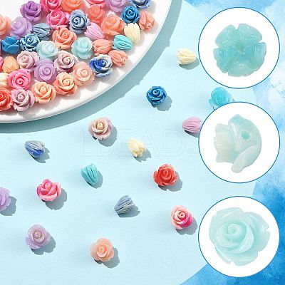50Pcs 11 Styles Synthetic Coral Beads CORA-FS0001-05-1