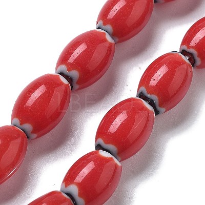 Handmade Millefiori Lampwork Beads Strands LAMP-F035-01-1
