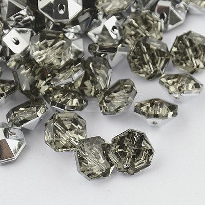 2-Hole Taiwan Acrylic Rhinestone Octagon Buttons X-BUTT-F016-25mm-19-1