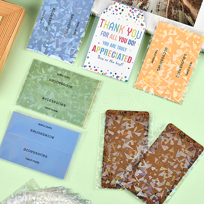 2 Bags 2 Styles Rectangle Laser Transparent Plastic Packaging Bags ABAG-SP0001-46A-1