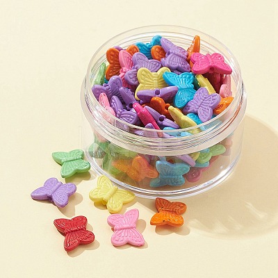 100Pcs Opaque Acrylic Beads MACR-FS0001-57-1