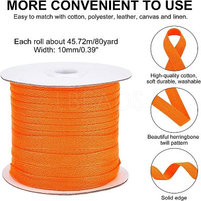 Cotton Twill Tape Ribbons OCOR-WH0058-35Q-1