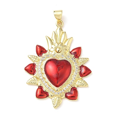 Brass Micro Pave Cubic Zirconia Pendants KK-I379-03G-F-1