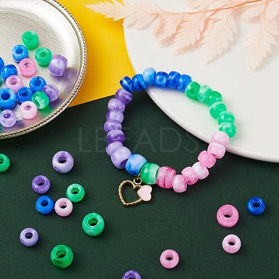 8 Style Acrylic European Beads MACR-YW0001-59A-1