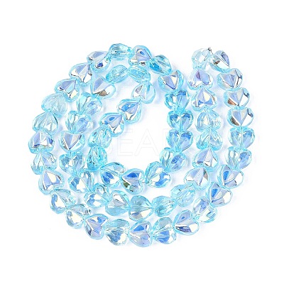 Electroplate Transparent Glass Beads Strands EGLA-N056-01A-04-1