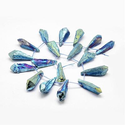 Electroplated Natural Quartz Crystal Beads Strands G-G890-A-05-1
