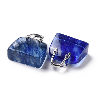 Watermelon Stone Glass Brass Pendants KK-E274-01P-022-1