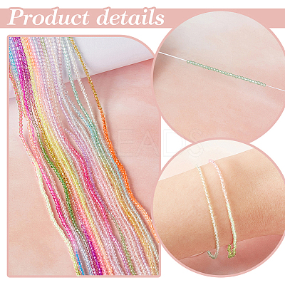 18 Strands 18 Colors Transparent Gradient Color Glass Beads Strands GLAA-PH0002-95-1