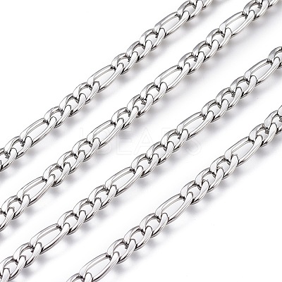 Tarnish Resistant 304 Stainless Steel Figaro Chain CHS-M003-12P-A-1