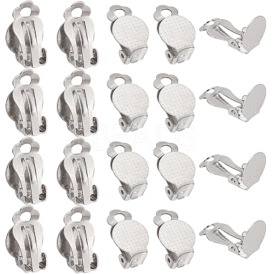 80Pcs 304 Stainless Steel Clip-on Earring Findings STAS-SC0005-67-1