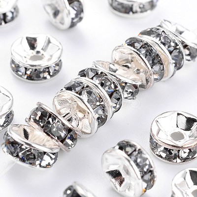 Brass Grade A Rhinestone Spacer Beads RSB035NF-03-1