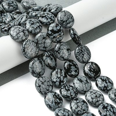 Natural Snowflake Obsidian Beads Strands G-K365-B15-03-1