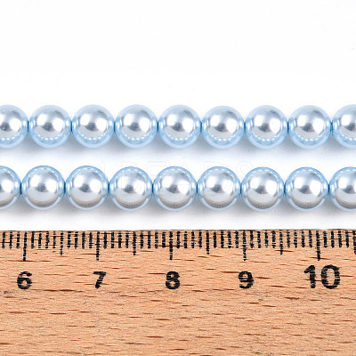 Baking Paint Pearlized Glass Pearl Bead Strands HY-N002-6mm-A05-1