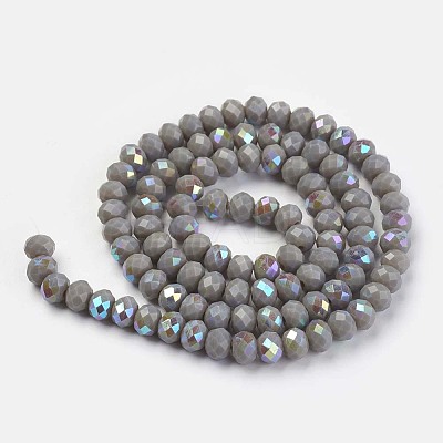 Electroplate Opaque Solid Color Glass Beads Strands X1-EGLA-A034-P6mm-L13-1