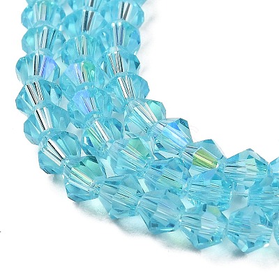Transparent Electroplate Glass Beads Strands EGLA-A039-T2mm-L20-1