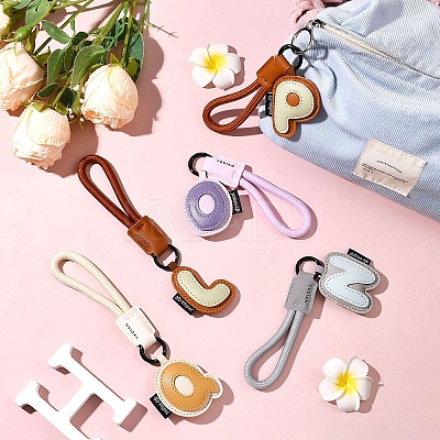 PU Leather Letter Pendant Decoration HJEW-YWC0002-001A-1