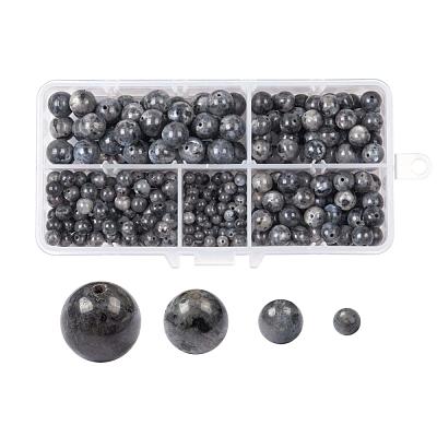 340Pcs 4 Sizes Natural Larvikite Beads G-LS0001-24-1
