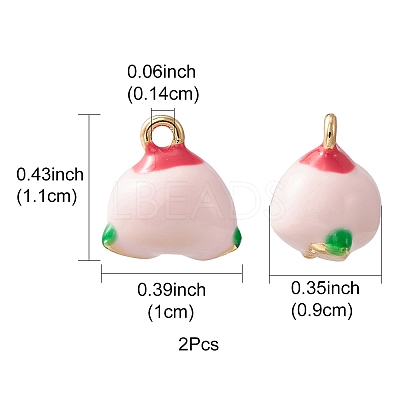 2Pcs Brass Enamel Charms KK-YW0001-91-1