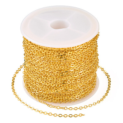 Brass Coated Iron Flat Cable Chains CH-TAC0007-02G-1