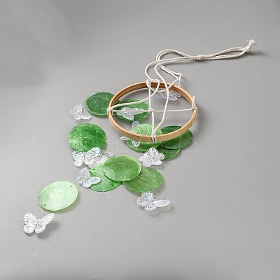 Dyed Natural Shell Slices Wind Chimes HJEW-WH20010-13A-1