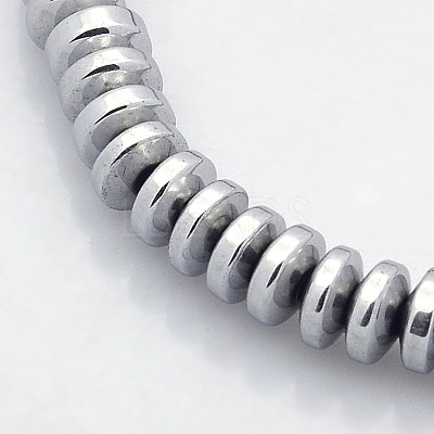 Electroplate Non-magnetic Synthetic Hematite Rondelle Beads Strands G-J216B-08-1