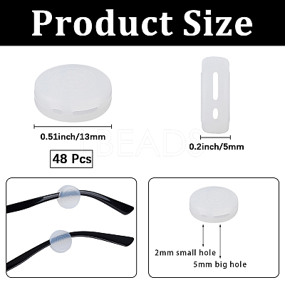 48Pcs Silicone Eyeglasses Ear Grip FIND-CN0002-47B-1