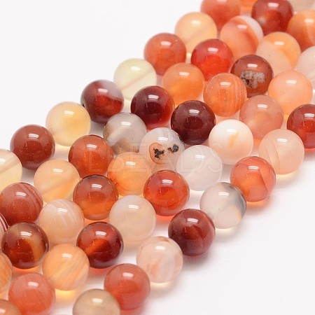 Natural Carnelian Bead Strands X-G-K153-B20-6mm-1