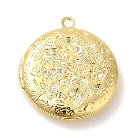 Rack Plating Brass Locket Pendants KK-K277-06G-1