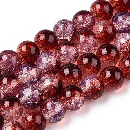 Transparent Crackle Baking Paint Glass Beads Strands X2-DGLA-T003-01A-07-1