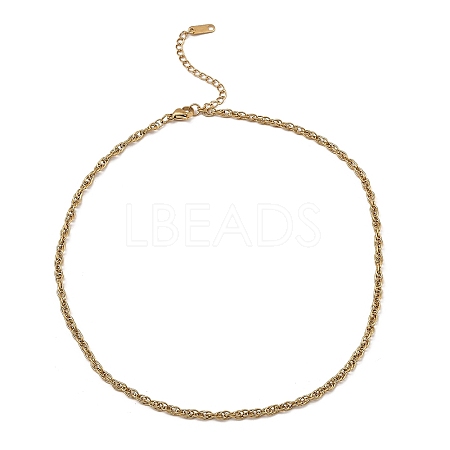 304 Stainless Steel Mesh Chain Necklace BJEW-B072-02G-1