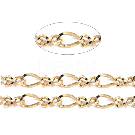3.28 Feet Ion Plating(IP) 304 Stainless Steel Figaro Chains X-CHS-I001-09G-01-1