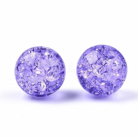 Transparent Crackle Acrylic Round Beads Strands CCG-R002-12mm-06-1
