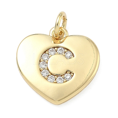 Brass Micro Pave Clear Cubic Zirconia Pendants KK-D229-01G-03-1