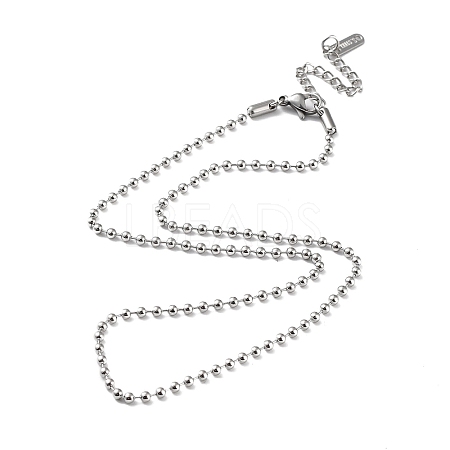 Non-Tarnish 304 Stainless Steel Ball Chain Necklace LS-NJEW-D045-03P-1