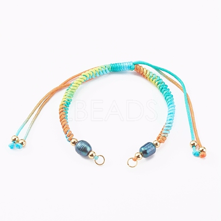 Segment Dyed Polyester Thread Braided Bead Bracelet Making AJEW-JB00919-04-1
