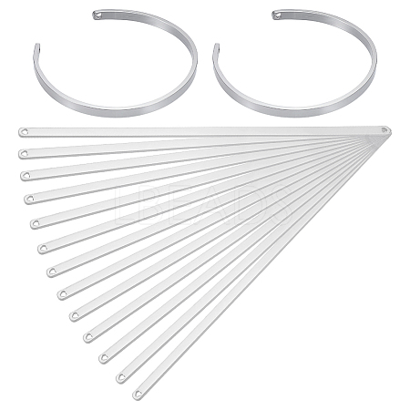 15Pcs Stainless Steel Bangle Makings FIND-BC0014-34A-1