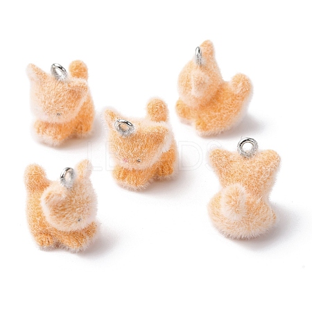 Animal Flocking Resin Pendants LS-RESI-A049-03A-1